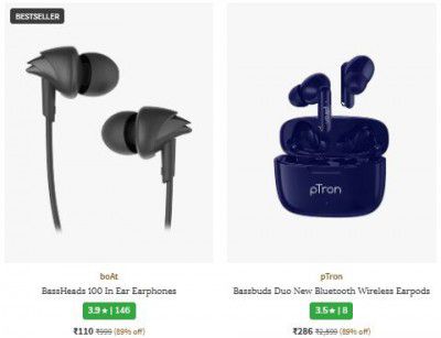 UP TO 89% OFF - Wireless Earbuds | Starts At Rs.110