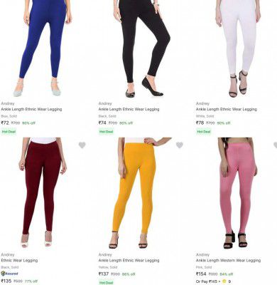 Upto 90% OFF - Andrey Womens Leggings | Starts At ₹72