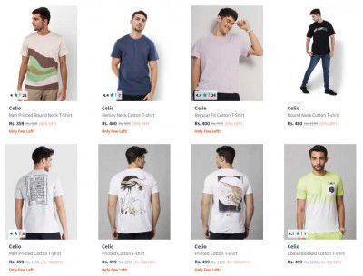 Myntra : Upto 88% OFF | Celio Mens Clothings Starts At Rs 400