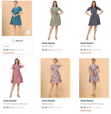 Upto 90% Off Moda Rapido Womens Mini Dress | Start @ 198