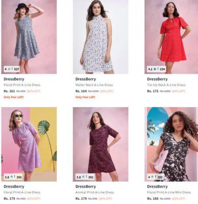 Myntra: Upto 90% OFF On Dressberry Dresses For Womens | Starts At Rs.354