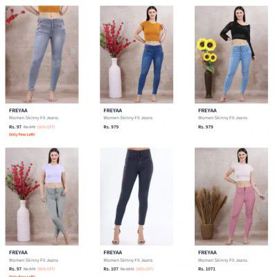 Myntra: Upto 90% OFF On Freyaa Womens Jeans | Starts ₹97