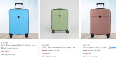 Upto 91% Off On Impulse Suitcases Starst at ₹899