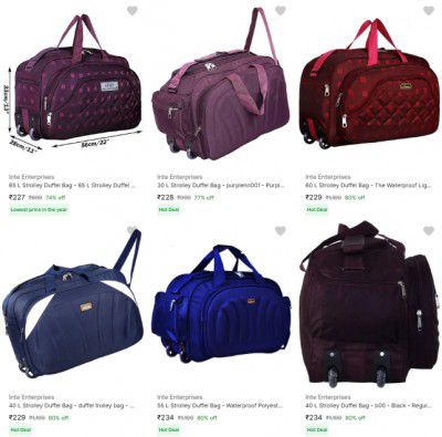 Flipkart: Upto 90% OFF On Inte Enterprises Duffel Bags | Starts At Rs.227