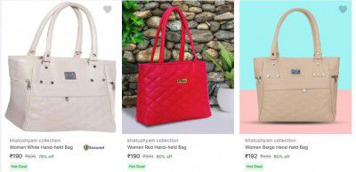 Flipkart: Upto 90% OFF On Khatushyam Collection Handbags | Starts At ₹190