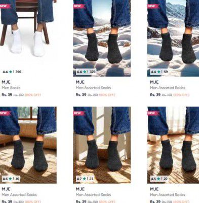 Myntra : Up to 85% OFF - Mje Socks | Start At Rs.29
