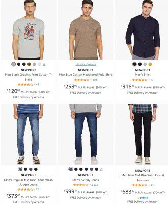 Upto 90% Off On Newport Men's Clothing