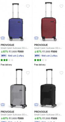 Upto 90% OFF On Provogue Suitcases Starts at Rs 999