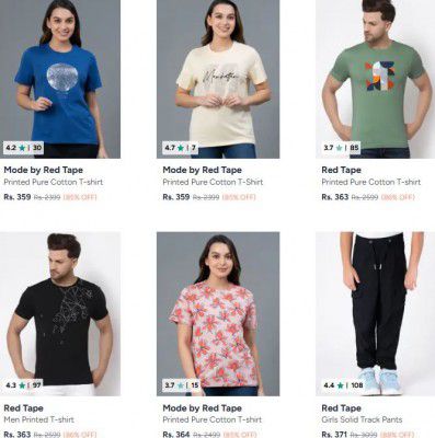 Myntra : Upto 89% OFF - Red Tape Clothing | Starts At ₹298