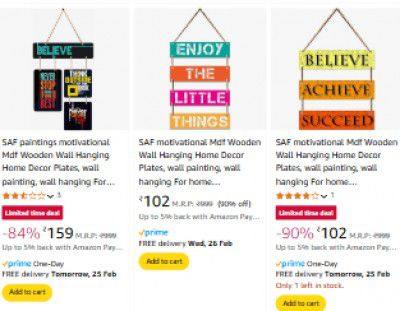 Upto 90% OFF On SAF Wooden Wall Hanging Plates Starts at Rs 90