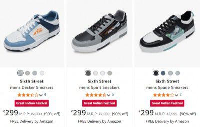 Upto 89% Off On Sixth Street Men's Sneakers Starts at Rs 339