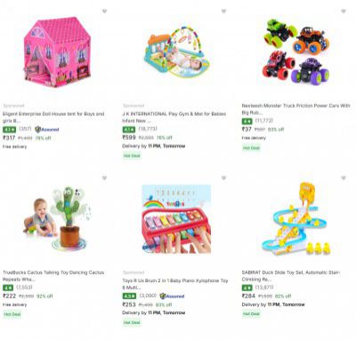 Upto 90% off on Toys (MOV) @ 38