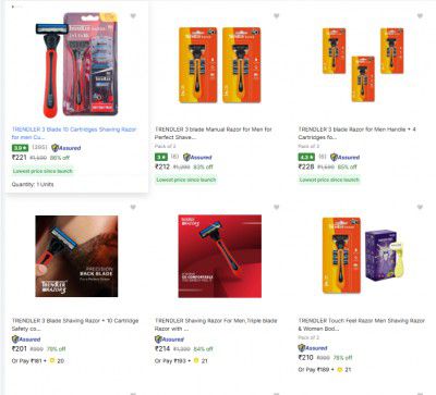 Upto 90% Off On Trendler Shaving Razors