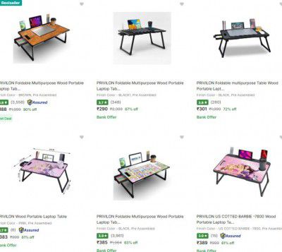 Upto 86% OFF - Privilon Portable Laptop Tables | Starts At Rs.331