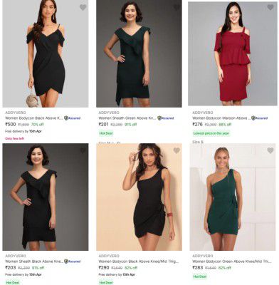 Upto  91% Off Addyvero Womens Dresses | Start @ 201