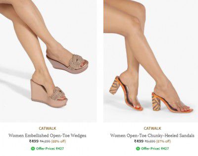Upto 91% OFF - Catwalk Womens Footwear | Starts At Rs.499