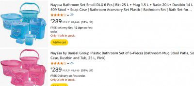 Upto 91% OFF On Nayasa Bathroom Set