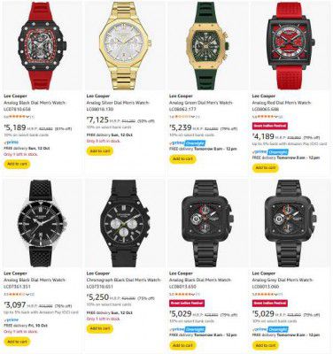 Amazon : Upto 86% OFF | Lee Cooper Mens Watch Starts At Rs 2715