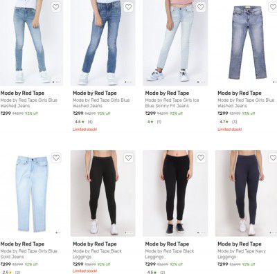 Upto 93% OFF - Mode By Red Tape Womens Clothing | Starts At Rs.224