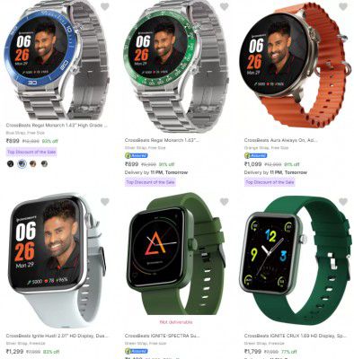 Upto 93% Off ON Crossbeats Smart Watches | Starts at ₹899