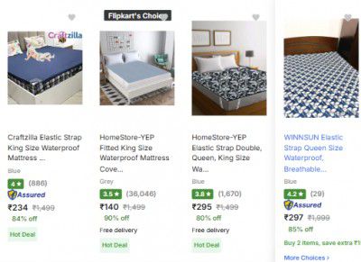 Upto 93% OFF ON Mattress Protectors | Starts at Rs 130