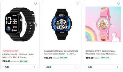 Jiomart: Upto 93% OFF on Watches