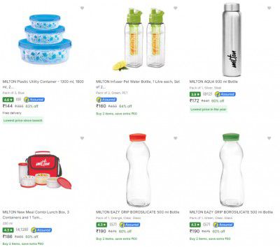 Upto 94% Off - Milton (Kitchen, Cookware & Serveware) Starting Rs.144