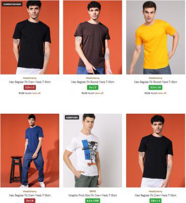 Upto 94% Off On  Men T-shirt | Start At Rs 120