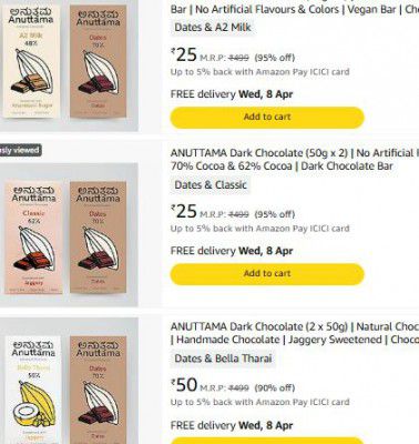 Upto 95% OFF - Anuttama Choclates Starts At Rs.25