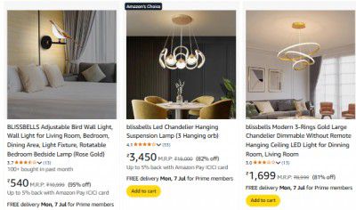Upto 95% OFF ON BLISSBELLS Home & Decor Lights