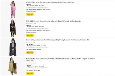 Amazon : Upto 95% OFF On Indimuse Womens Clothing 