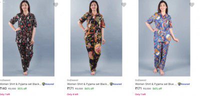 Flipkart: Upto 95% OFF On Indiwest Night Dress For Women