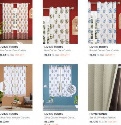 Upto 96% OFF - Living Roots Curtains And Sheers