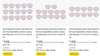 Loot : Upto 96% OFF ON Somil Glass Bowl