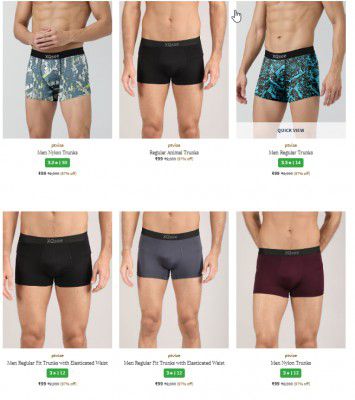 Upto 97% Off On PTVIZE Trunks | Start At Rs 99
