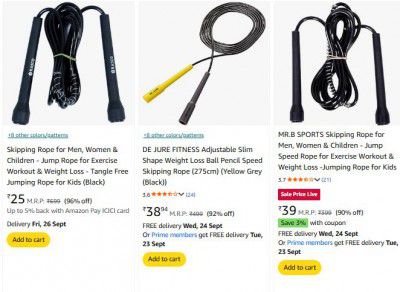 Amazon: Upto 97% OFF on Skipping Rope | Starts At ₹25
