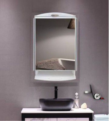 URBAN CHOICE Shelf Cabinet Saffire Model Bathroom Mirror  (Rectangle Finish : Glossy)