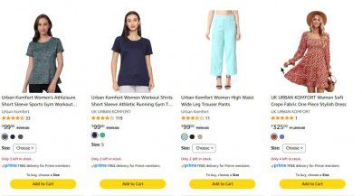 Urban Komfort Women's Clothing Start @59 + 10% Coupon