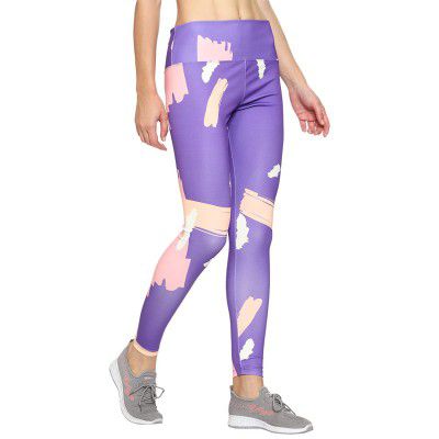 Urban Komfort Women's Slim Fit Poly Cotton Printed Seamless Track Pants for Gym,
