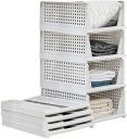 URBAN LUXY Plastic Collapsible Wardrobe (3Pcs-Big, White), Outside...