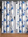 Urban MagicWhite & Blue Floral Long Door Curtain...