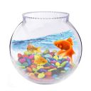 URBAN MOON Crystal Clear Zig Zag Neck Bowl Aquarium, Round Collar Vase, Fish Pot for Home & Centre Table Decoration - Set of 1 Piece (Size:- 8 Inches)...