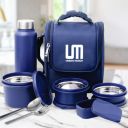 URBAN MUNCH PrimePack Lunch Box Set: 3 Stainless Steel Containers, 750ml Water Bottle, (Blue)...