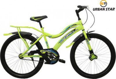 Urban Star 24T BENZO  FOR 11-18 YEARS AGE ROAD CYCLE(SINGLE SPEED  GREEN 24 T Roadster Cycle 
