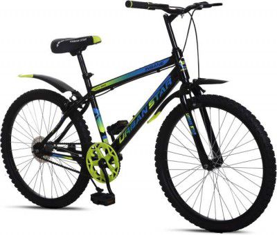 Urban Star | 24T | INSANE | City Bike | 9-14 year Age | Semi Assembled (Single Speed, Green, Black, Rigid)