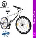 Urban Terrain UT777 Steel MTB 7 Speed With Shimano Geared and Ride Tracking App 26 T Road Cycle (7 Gear, White, Rigid)...