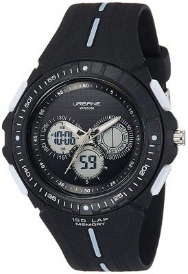 Urbane Analog-Digital Black Dial Mens Watch-U-35072PPAN
