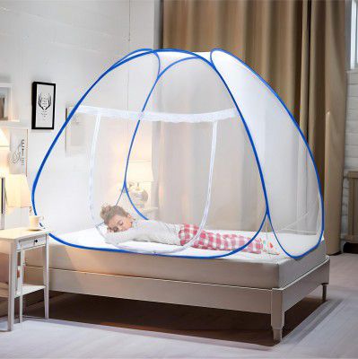 Urbane Home Mosquito Net | Nylon Single Bed Mosquito Net |6.5x4 Feet | Blue
