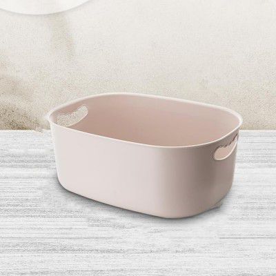 Urbane Home Multipurpose Medium Storage Box With Handle|Basket For Cosmetic, Fruits, Storage "20 L" | Beige|