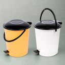 Urbane Home Pack of 2 Pedal Dustbin With Lid | Garbage Bin With Handle for Kitchen-Bathroom | 10 LTR | Orange & White...